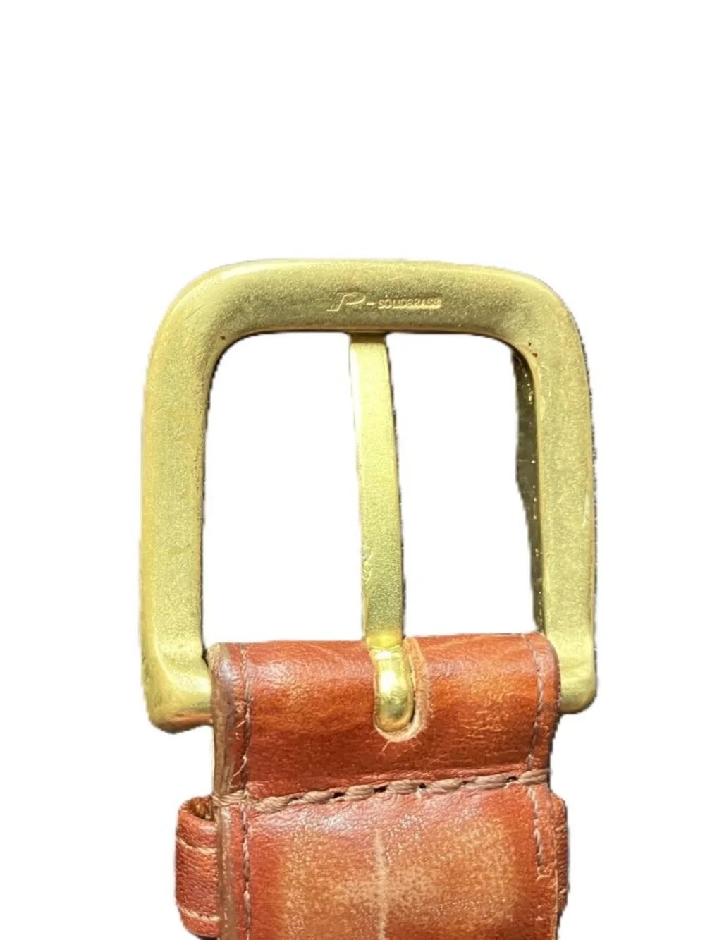 Cartoni Genuine Leather Belt Solid Brass Buckle Brown 36 Made in South Africa